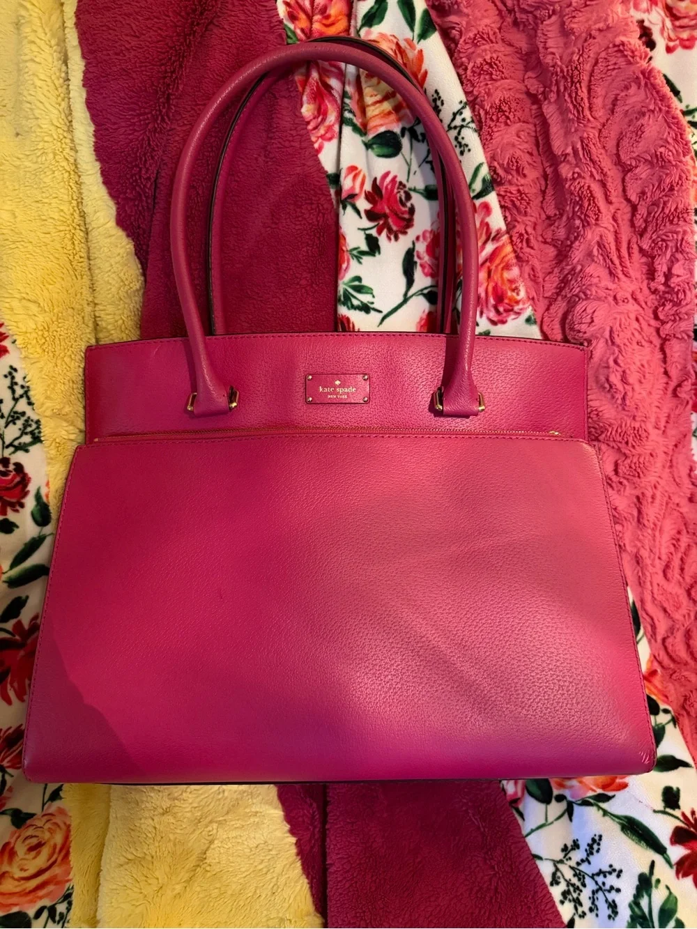 Kate Spade Hot Pink Leather Tote